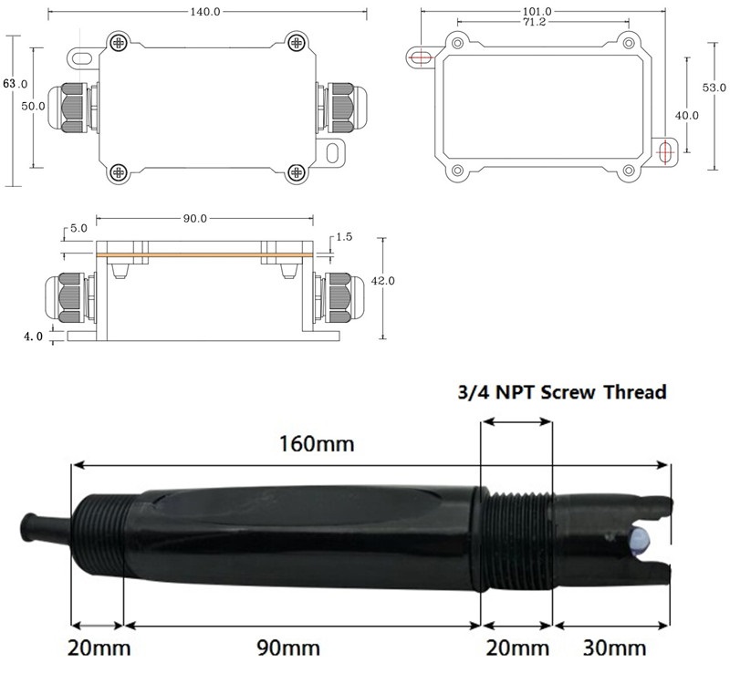 Industrial pH/ORP/Temp Probe